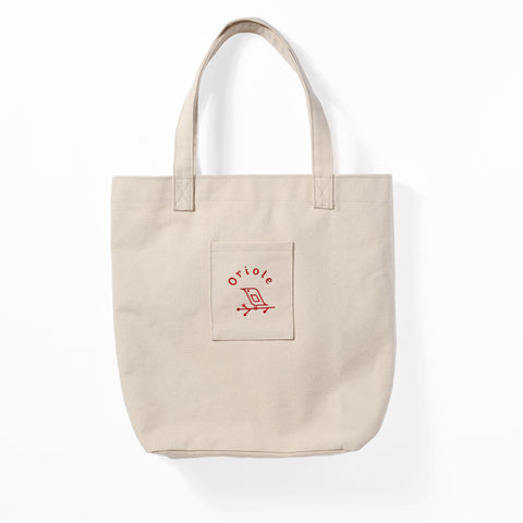 Canvas tote bag - Red embroidery