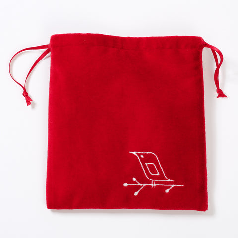 Drawstring Bag - Red Velvet with Swiss Shirting Cotton lining