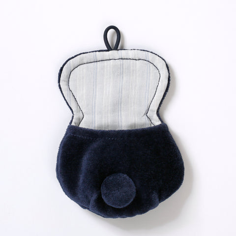 Pouch Small - Velvet with Striped Lurex Cotton lining