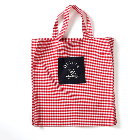 Gingham tote bag - Red and white