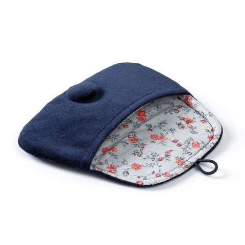 Pouch Medium - Velvet with Japanese Floral Cotton lining