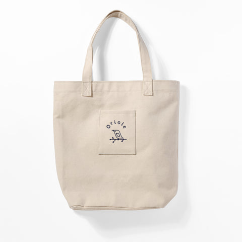 Canvas tote bag - Blue embroidery