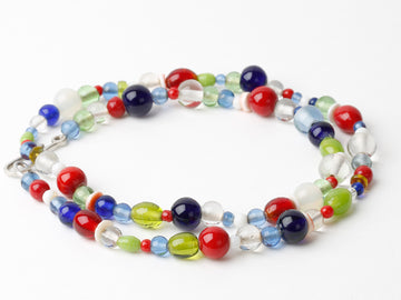 Daisies Necklace – Blue Green Red