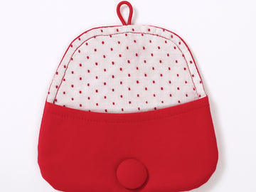 Pouch Medium - Cotton with Vintage Dotted Swiss lining