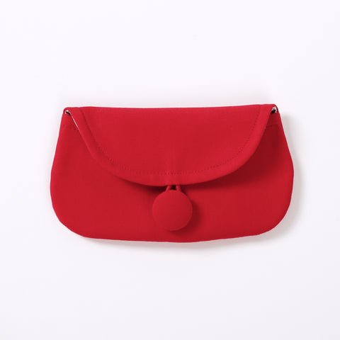 Pouch Medium - Cotton with Vintage Swiss Lace lining with floral embroidery