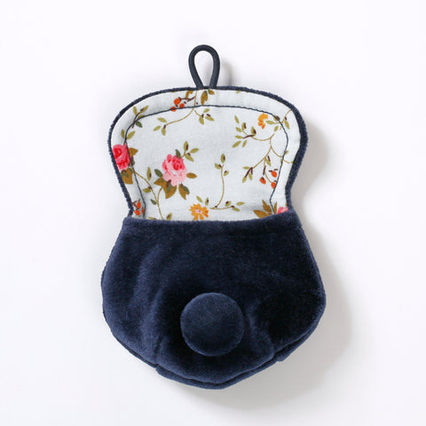 Pouch Small - Velvet with Vintage Floral British lining