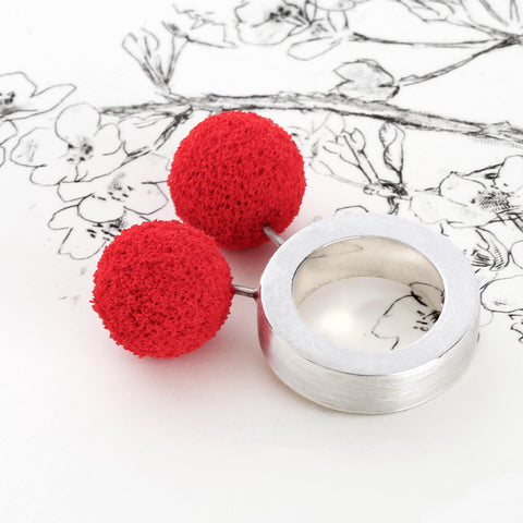 Handcrafted 925 silver ring inspired by Greek mythology - red variant